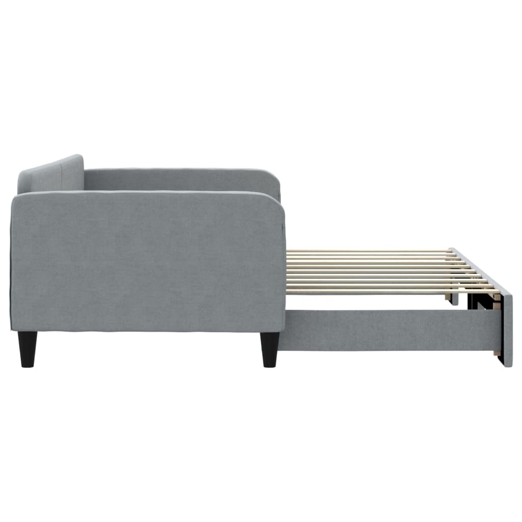 Daybed with Trundle without Mattress Light Gray 39.4"x74.8"