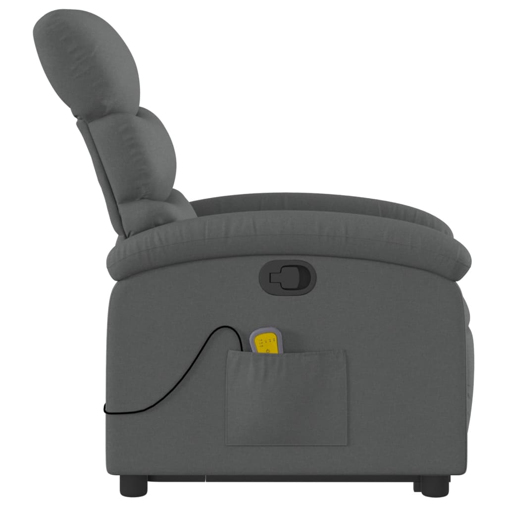 Stand up Massage Recliner Chair Dark Gray Fabric