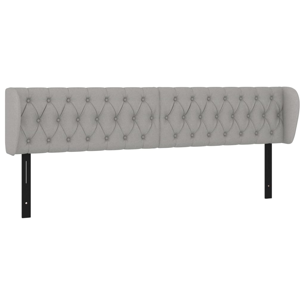 Headboard with Ears Light Gray 79.9"x9.1"x30.7"/34.6" Fabric