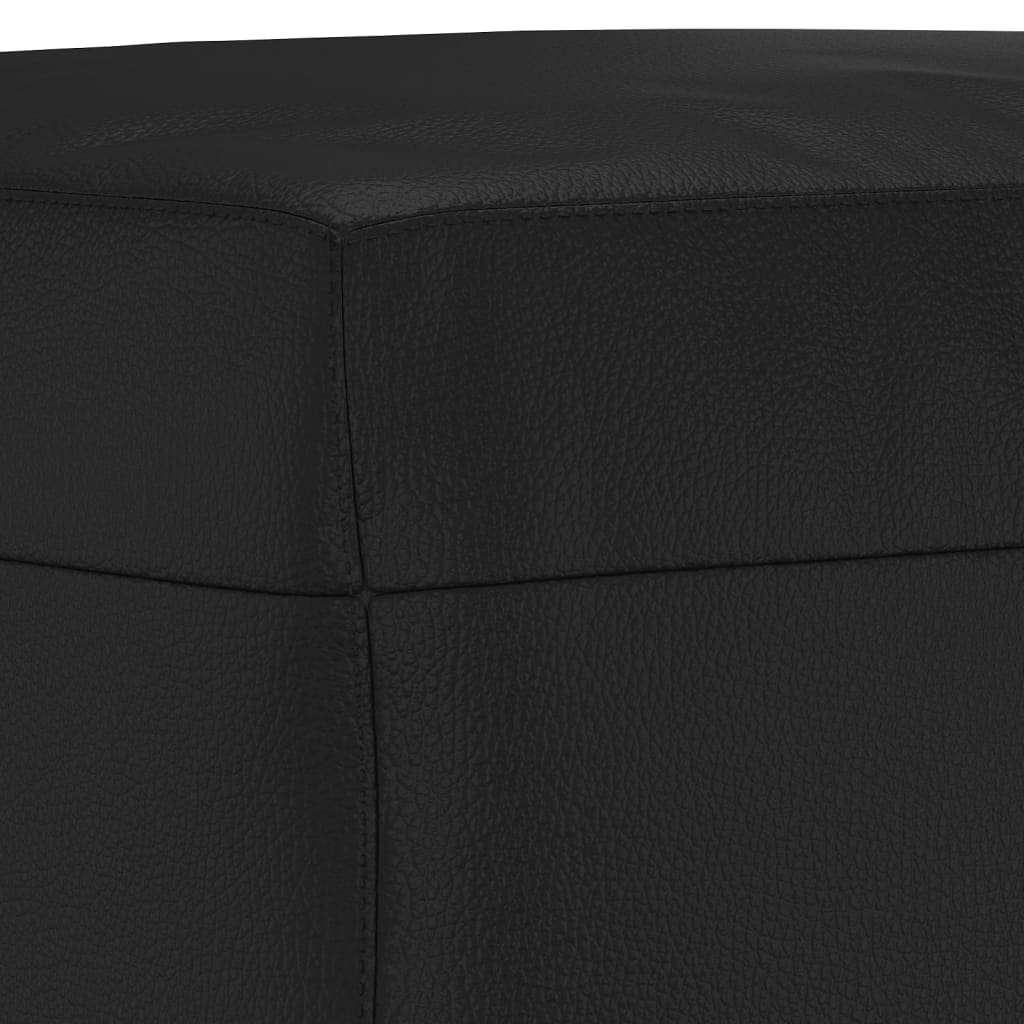 Footstool Black 27.6"x21.7"x16.1" Faux Leather