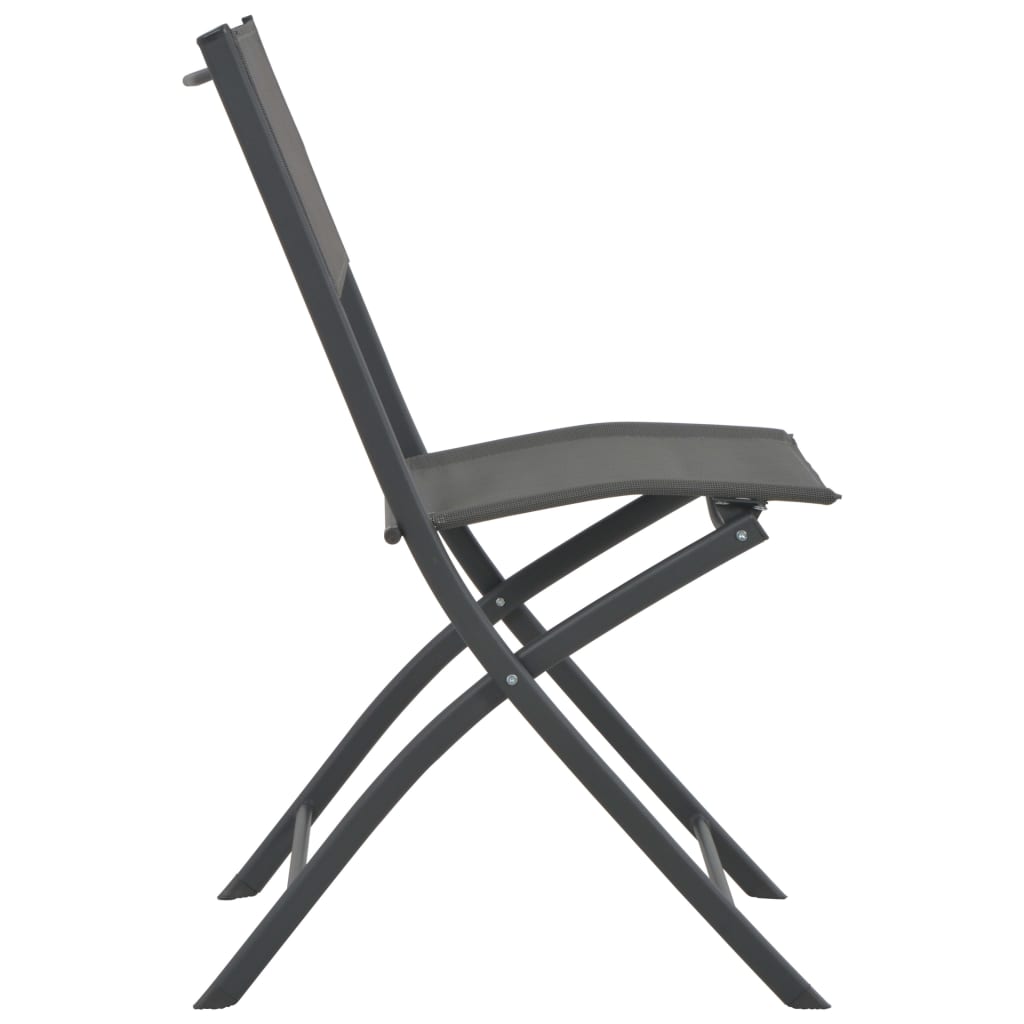 Folding Patio Chairs 2 pcs Steel and Textilene