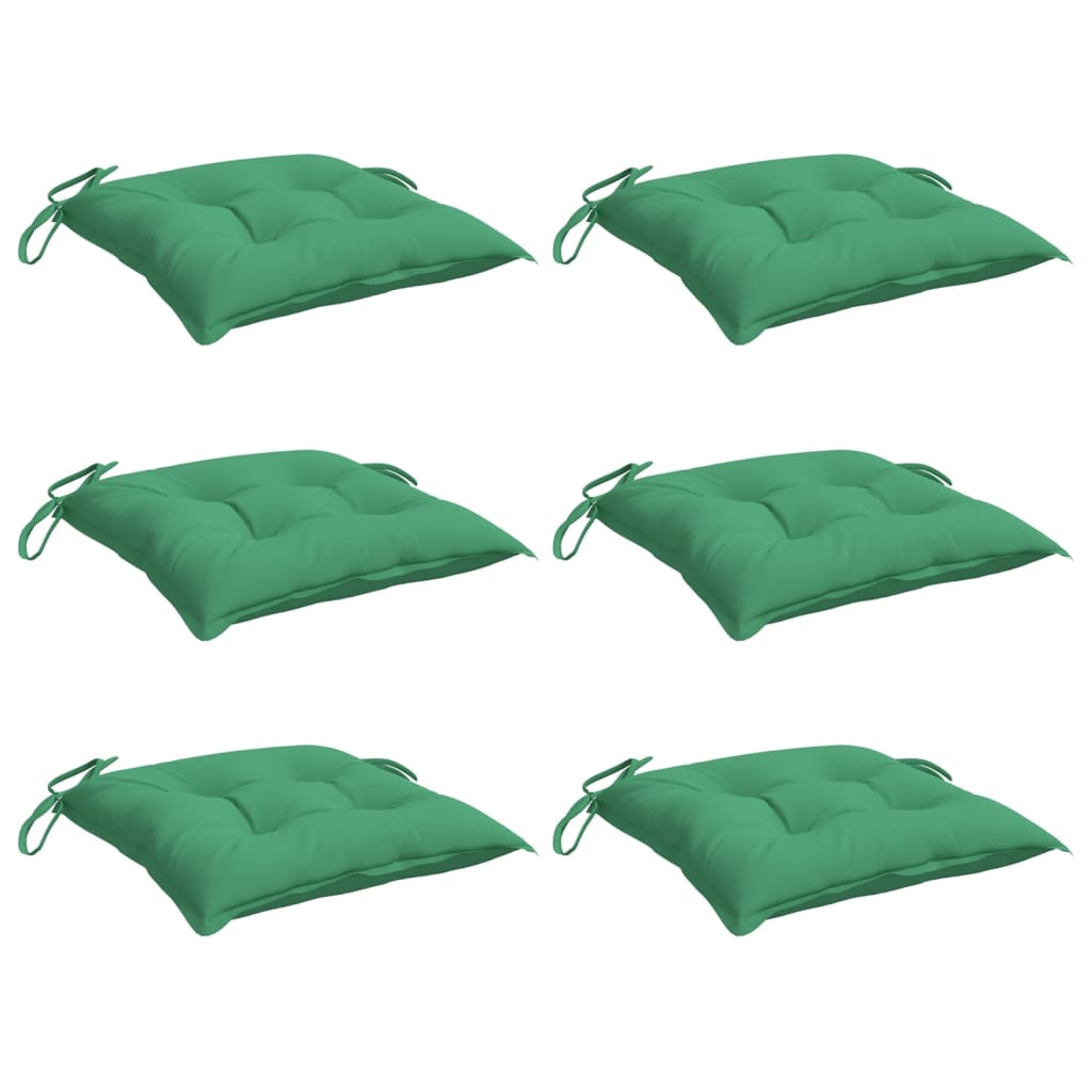 Chair Cushions 6 pcs Green 15.7"x15.7"x2.8" Oxford Fabric