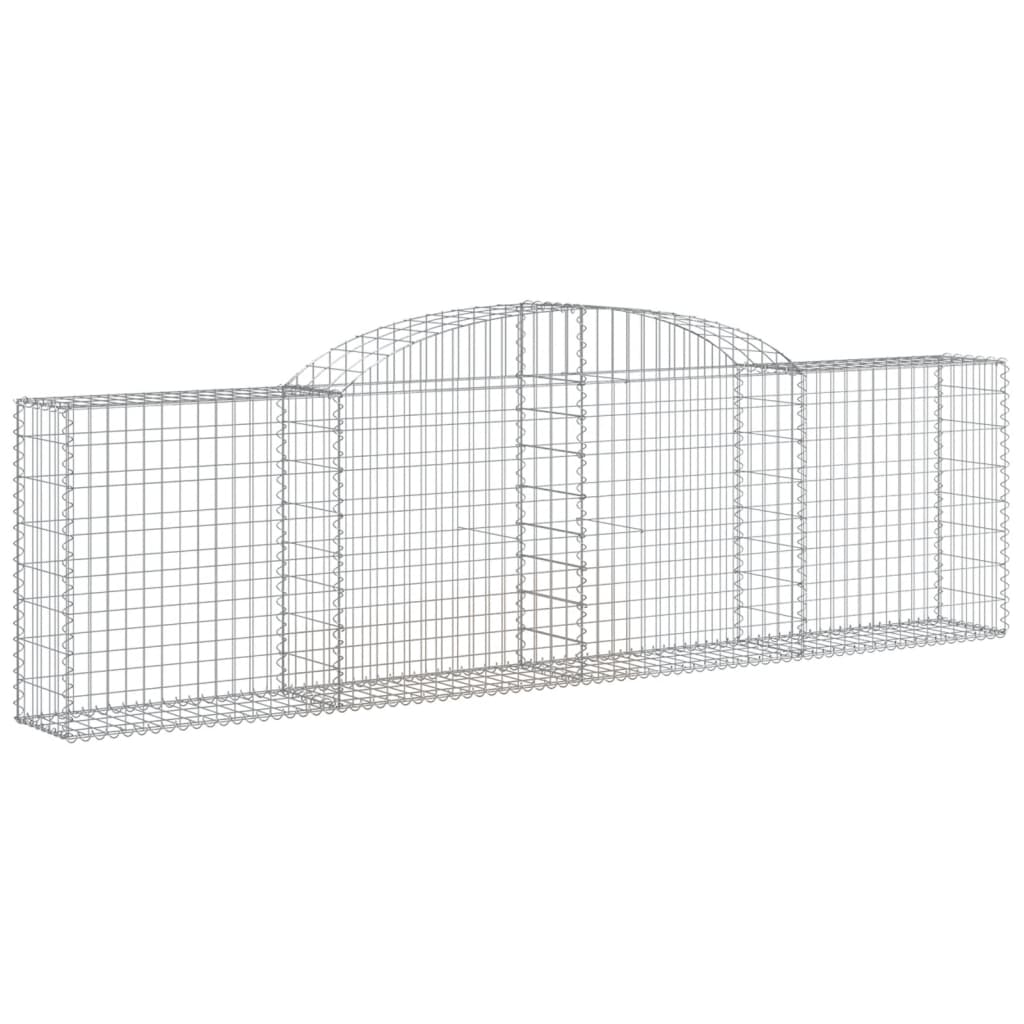 Arched Gabion Baskets 4 pcs 118.1"x11.8"x31.5"/39.4" Galvanized Iron