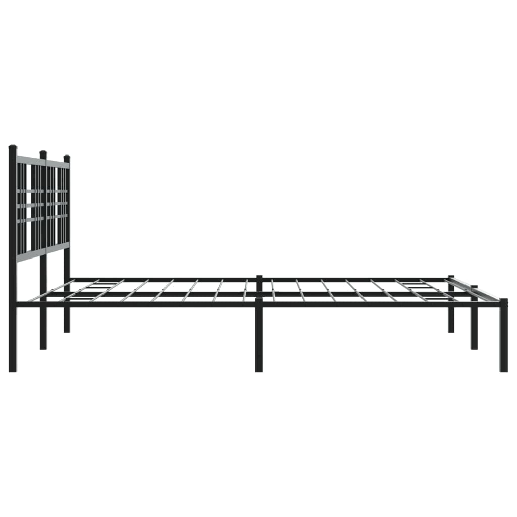 Metal Bed Frame without Mattress with Headboard Black 59.1"x78.7"