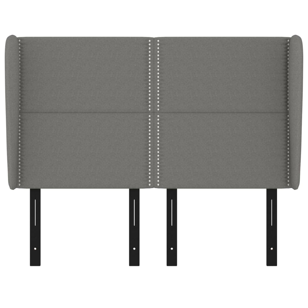 Headboard with Ears Dark Gray 57.9"x9.1"x46.5"/50.4" Fabric