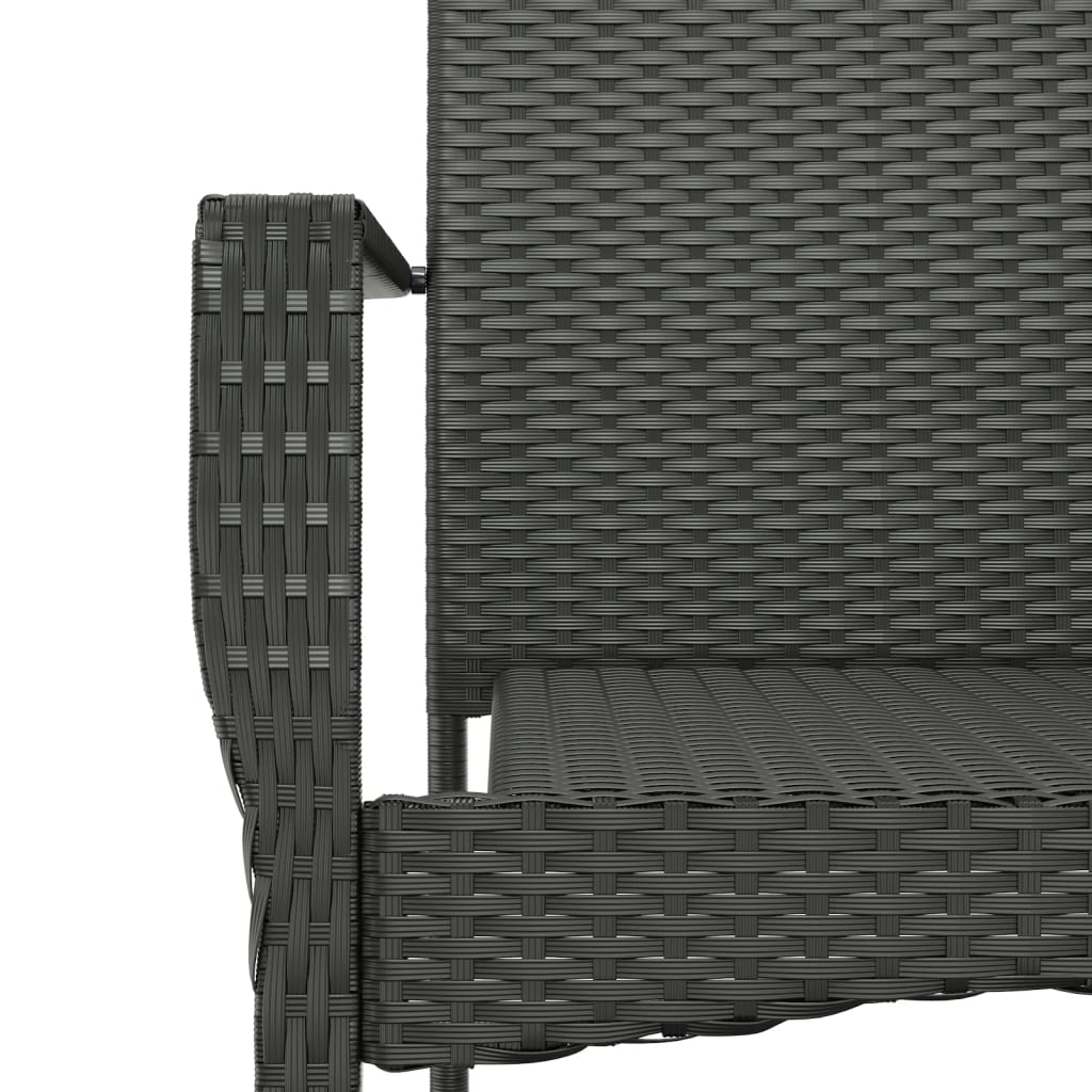 Patio Chairs with Cushions 2 pcs Poly Rattan Black