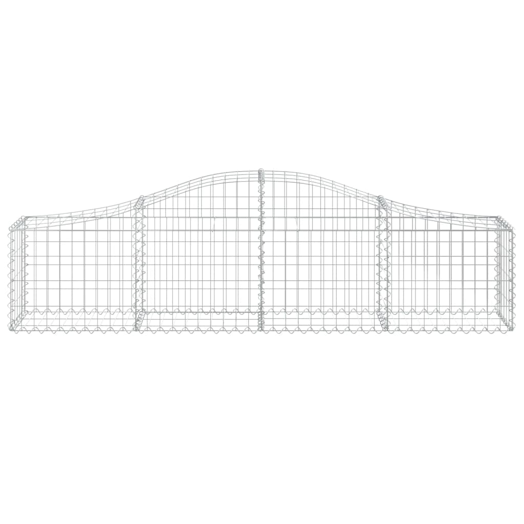 Arched Gabion Baskets 8 pcs 78.7"x11.8"x15.7"/23.6" Galvanized Iron