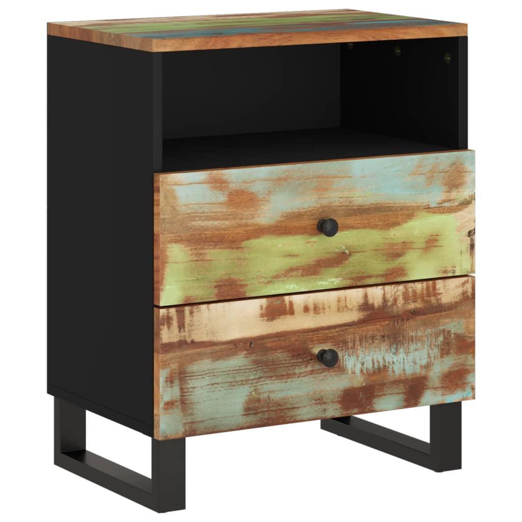 Bedside Cabinet 19.7"x13"x24.4" Solid Wood Reclaimed&Engineered Wood