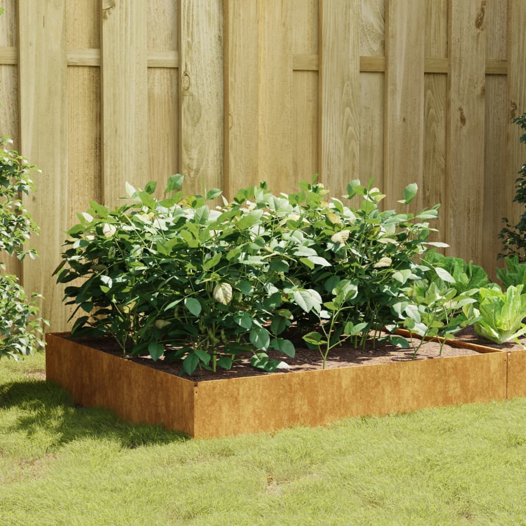 Garden Raised Bed 39.4"x39.4"x13.2" Corten Steel