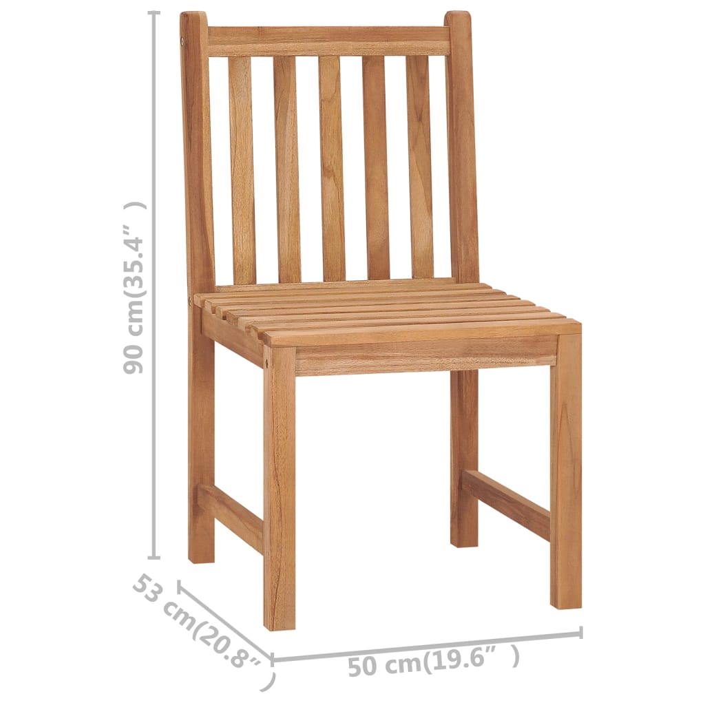 Patio Chairs 8 pcs with Cushions Solid Teak Wood