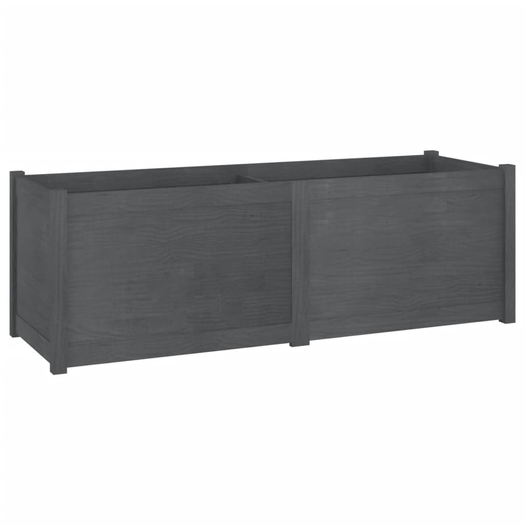 Garden Planter Gray 59.1"x19.7"x19.7" Solid Wood Pine