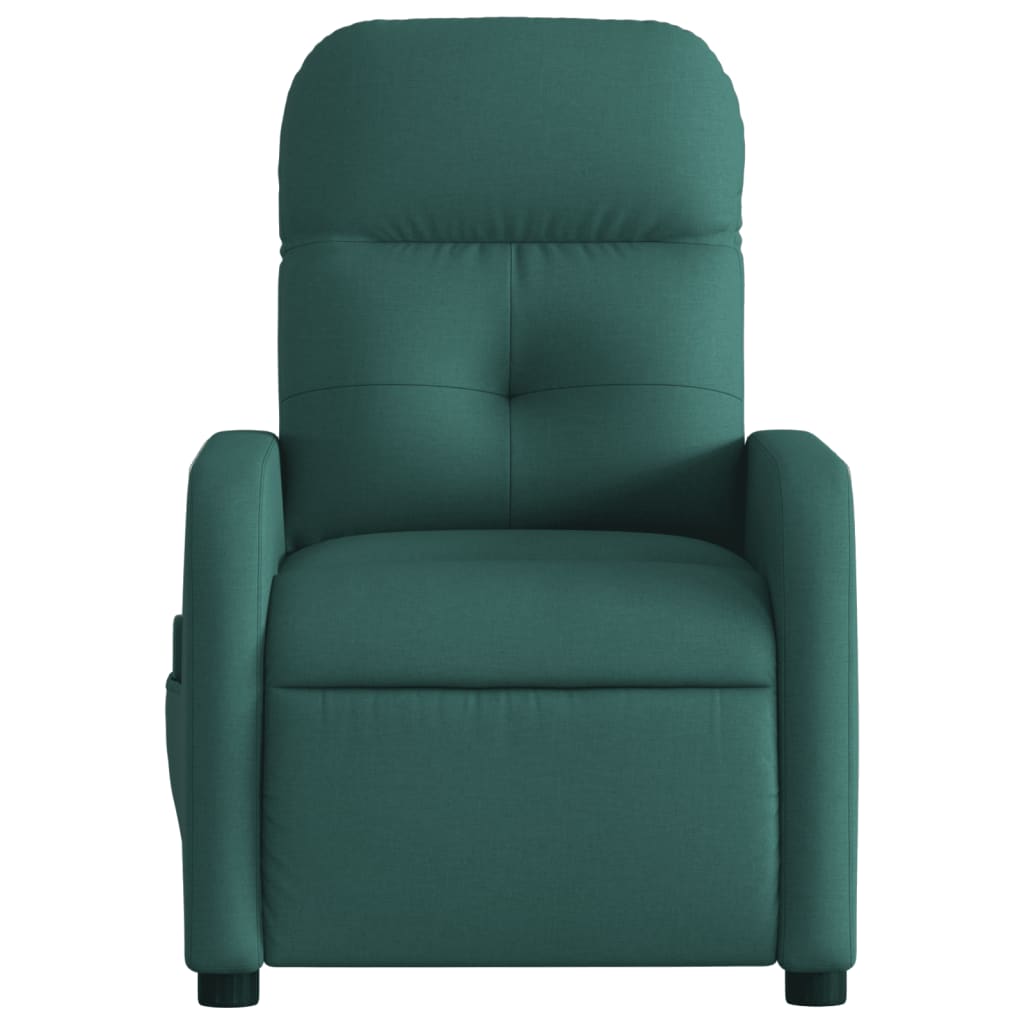 Electric Massage Recliner Chair Dark Green Fabric