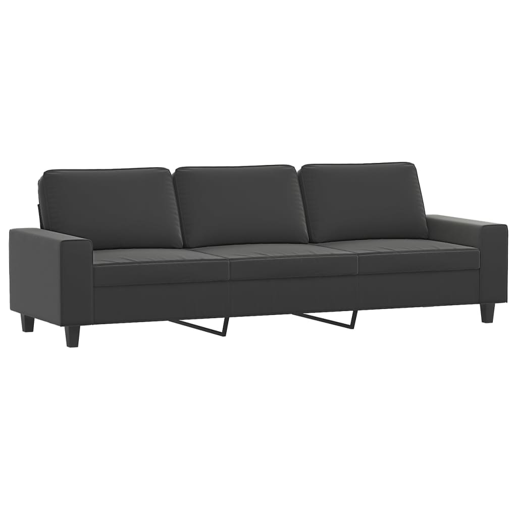 3-Seater Sofa Dark Gray 82.7" Microfiber Fabric