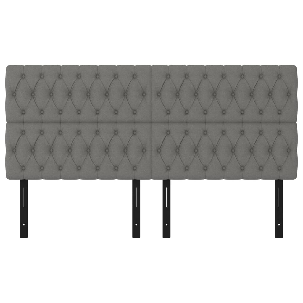 Headboards 4 pcs Dark Gray 39.4"x2.8"x30.7"/34.6" Fabric