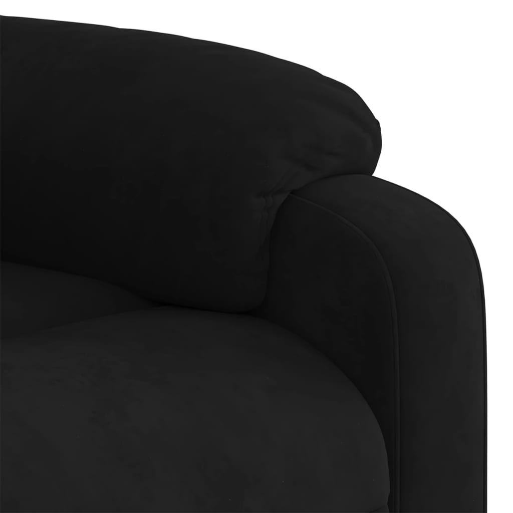 Electric Stand up Massage Recliner Chair Black Velvet