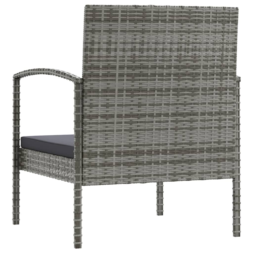 8 Piece Patio Lounge Set with Cushions Poly Rattan Gray