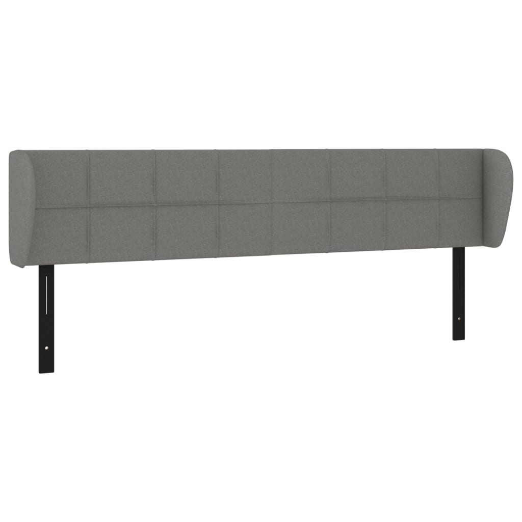 Headboard with Ears Dark Gray 64.2"x9.1"x30.7"/34.6" Fabric