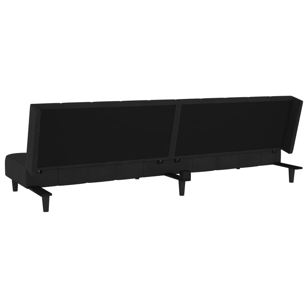 2-Seater Sofa Bed Black Velvet