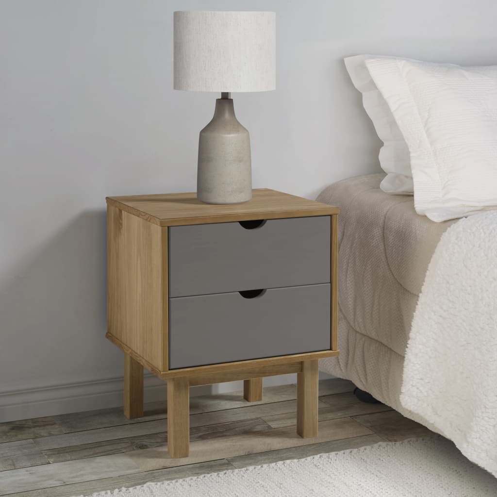 Bedside Cabinet OTTA 17.7"x15.4"x22.4" Solid Wood Pine