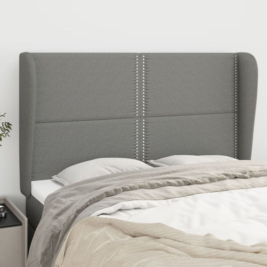 Headboard with Ears Dark Gray 57.9"x9.1"x46.5"/50.4" Fabric