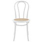 Set of Two Vintage Style White Cane Dining Chairs