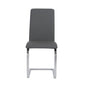 Set of Two Mod Dark Gray and Silver Dining Chairs