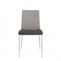 Set of Two Light Gray And Silver Upholstered Fabric Dining Side Chairs