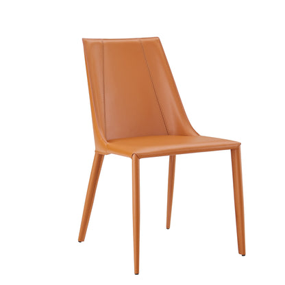 Sleek All Terra Cotta Faux Leather Dining or Side Chair