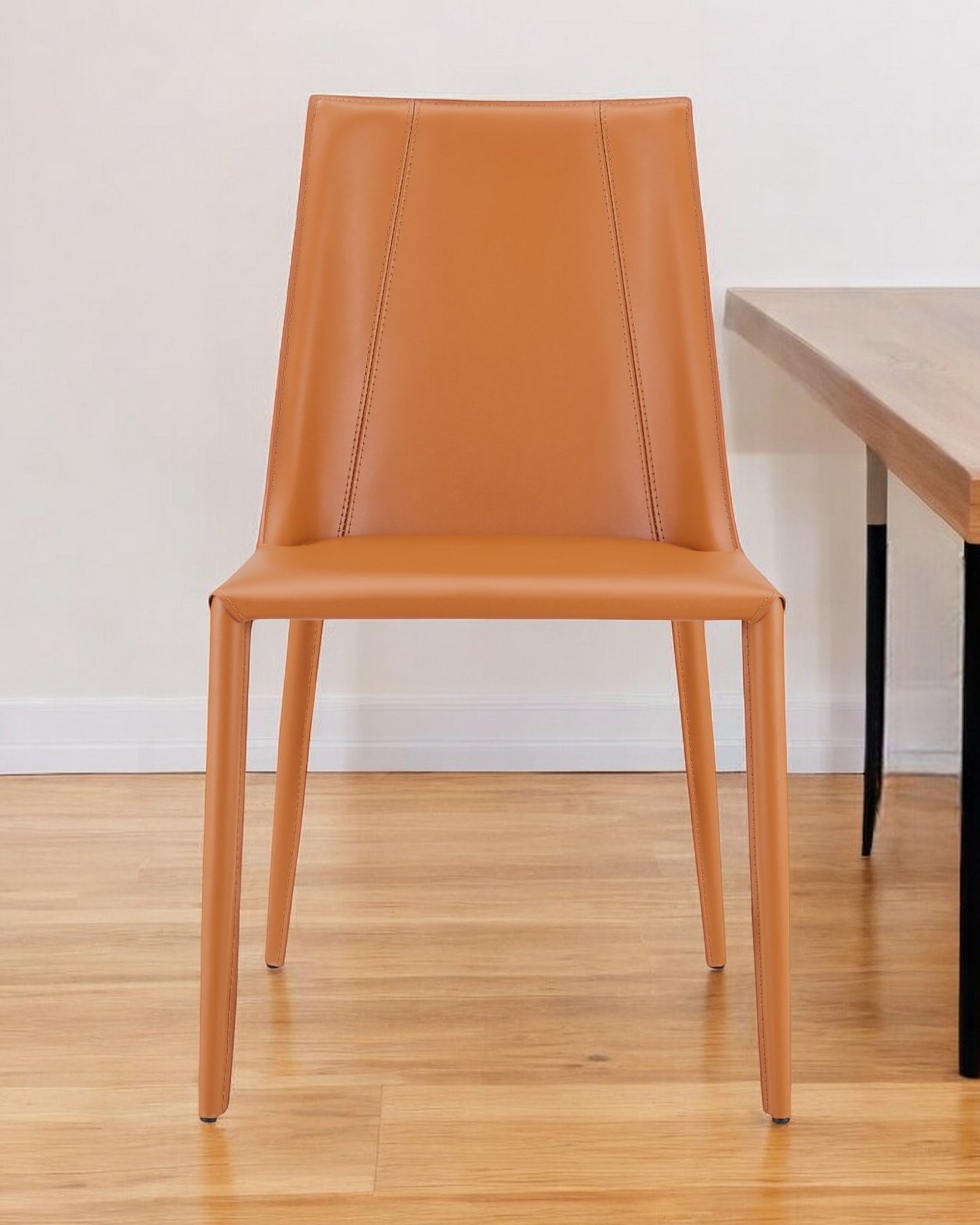 Sleek All Terra Cotta Faux Leather Dining or Side Chair