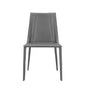 Gray Upholstered Leather Dining Side Chair