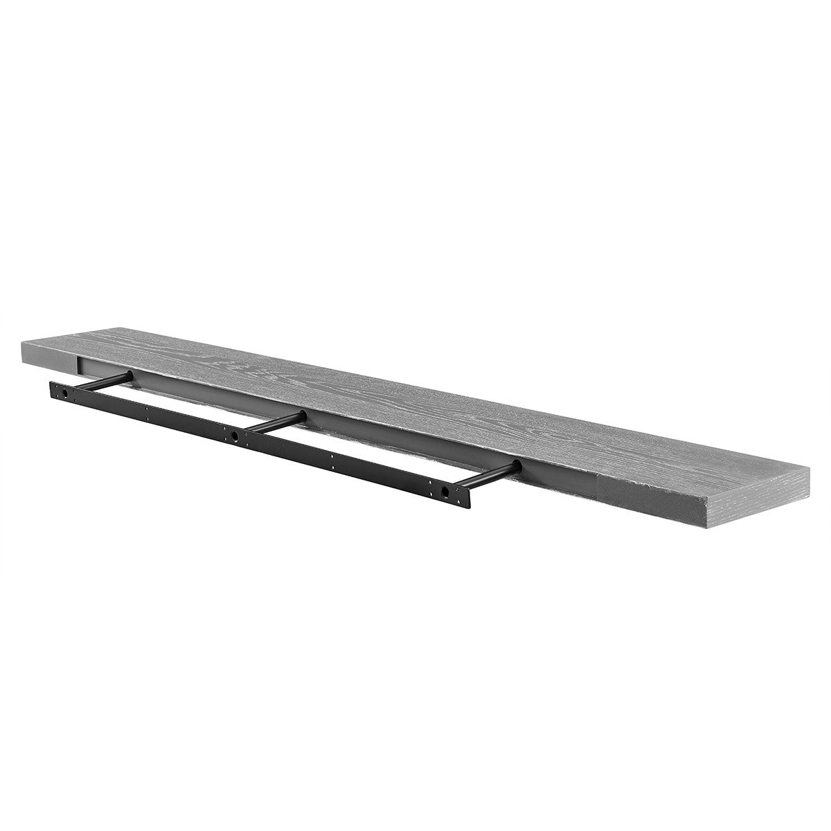 75" Gray Wooden Wall Mounted Floating Shelf