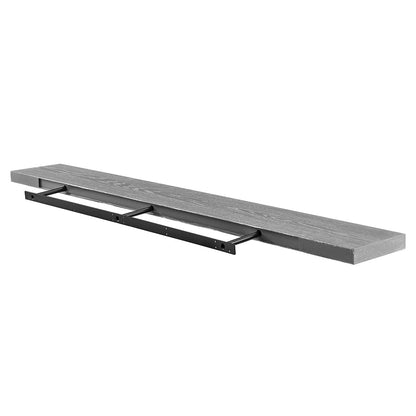 75" Gray Wooden Wall Mounted Floating Shelf