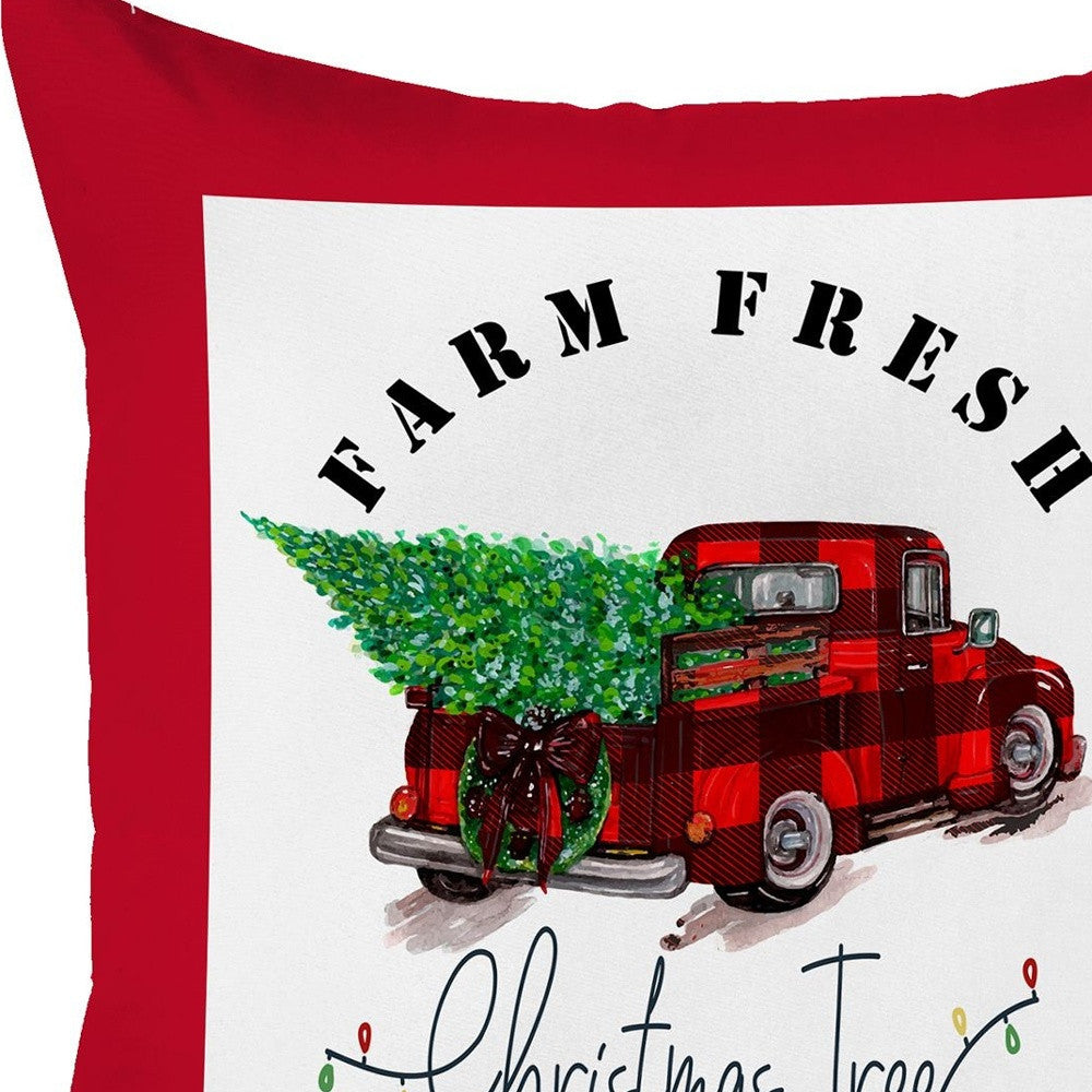 Christmas Buffalo Check Pick Up Truck Throw Pillow