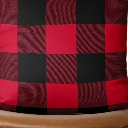 Red and Black Buffalo Plaid Throw Pillow