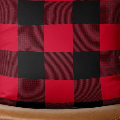 Red and Black Buffalo Plaid Throw Pillow