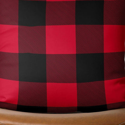 Red and Black Buffalo Plaid Throw Pillow