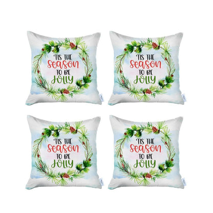 Set of 4 Merry Christmas Tis the Season Thow Pillows