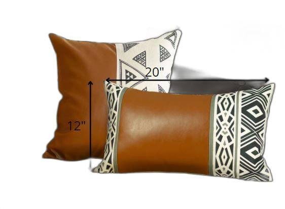 Set of 2 Brown Boho Chic Throw Pillow Covers