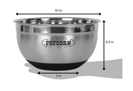 Sleek Stainless Steel Popcorn Serving Bowl