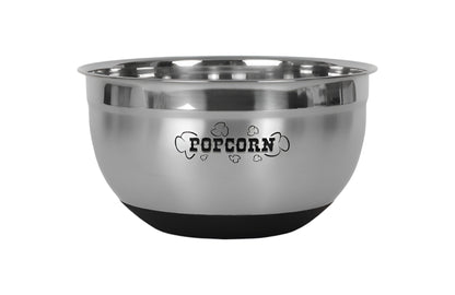 Sleek Stainless Steel Popcorn Serving Bowl