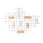 Contemporary White and Gold Geo Grid Wall Art