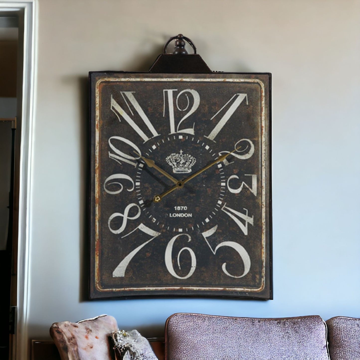 Vintage Style Black and White Iron Wall Clock