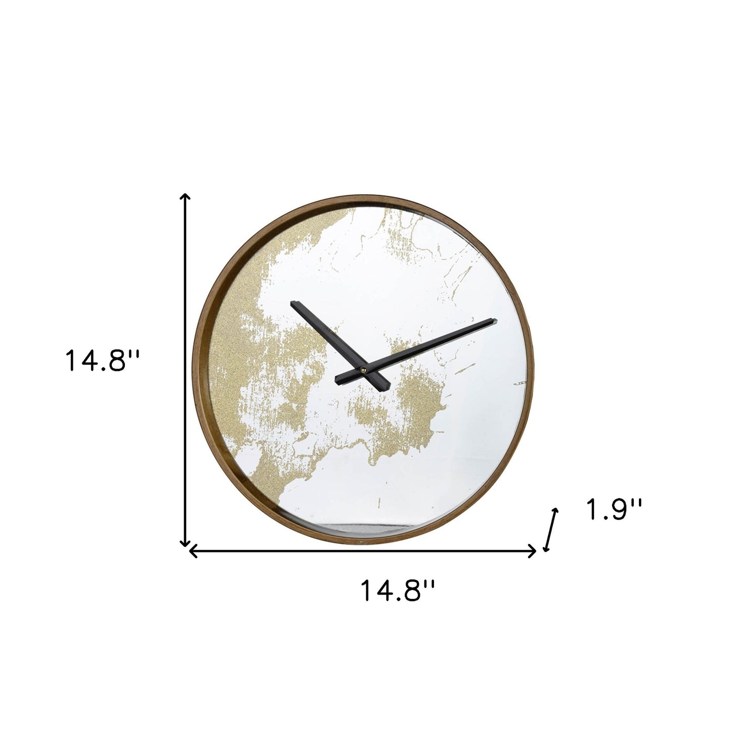 Gold Dust 14" Modern Round Wall Clock