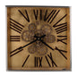 Golden Gears Roman Numeral Square Wall Clock