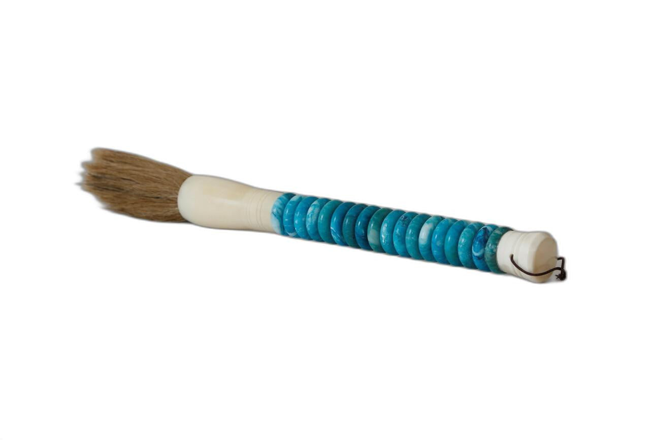 Shades of Aqua Jade Abacus Disc Decorative Calligraphy Brush