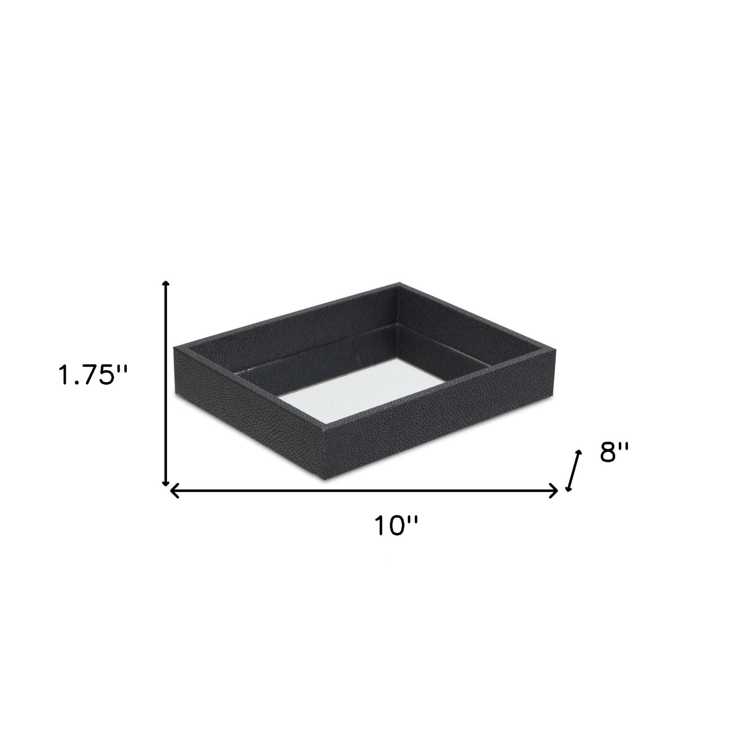 Black Shagreen Mirrored Tray