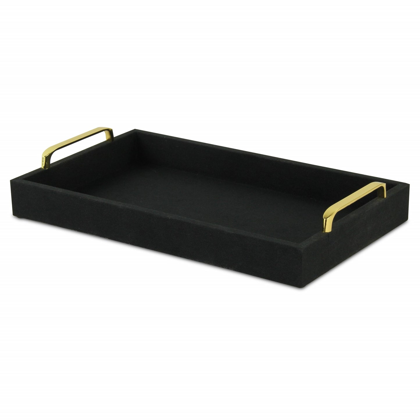 Black Linen and Wooden Tray