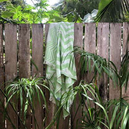 Lime Green Chevron Design Turkish Beach Blanket