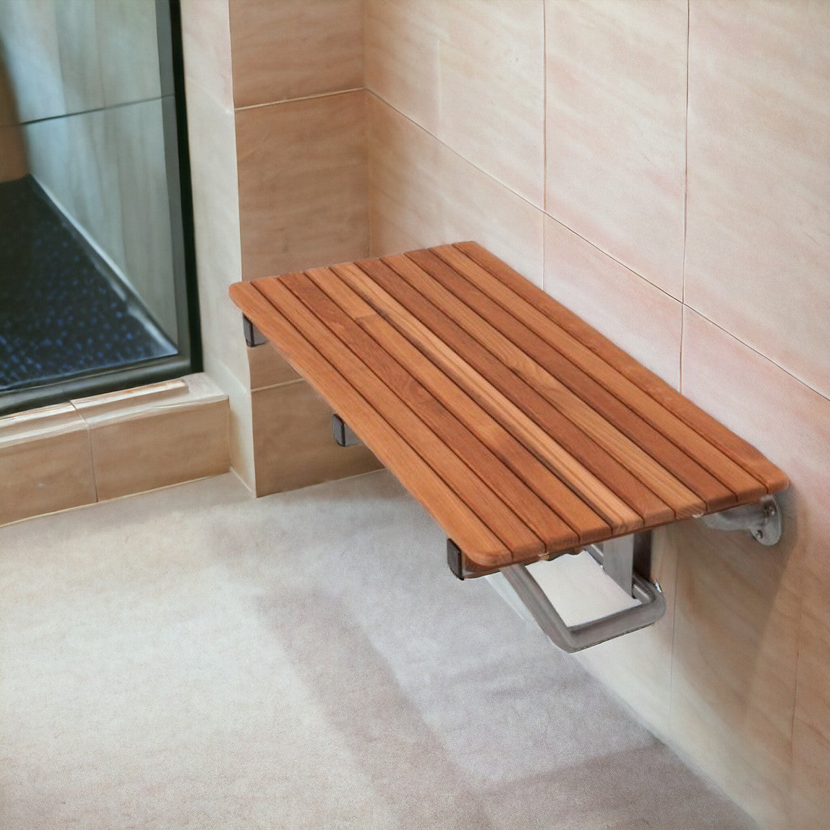 28" Premium Wall Mount Teak Shower Bench