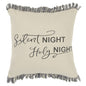 Gray and Cream Canvas Silent Night Decorative Throw Pillow